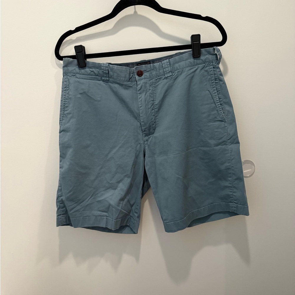 J. Crew Stretch Men's Teal Flat Front Shorts, 9 inch, size: 33